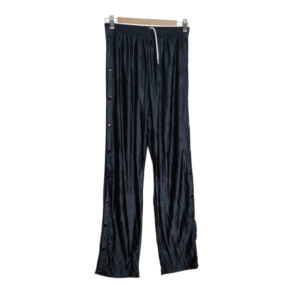 Wilson Mens Vintage Snap Tear Away Track Pants Black Nylon Warm Up Size Medium